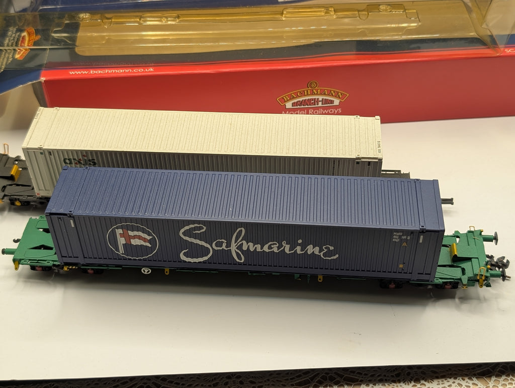 Pre-owned Bachmann Branchline Intermodal Wagon Lot: "Safmarine" & "Axis" (OO Scale) READ DESCRIPTION, TWO WAGONS ONLY