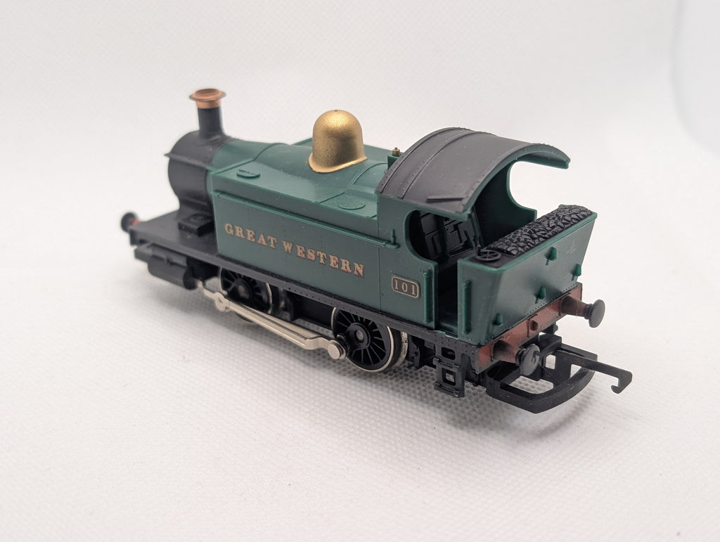 Hornby R077 OO Gauge GWR Class 101 0-4-0T Steam Tank Locomotive "Great Western" Green - Tested Runner (Unboxed)