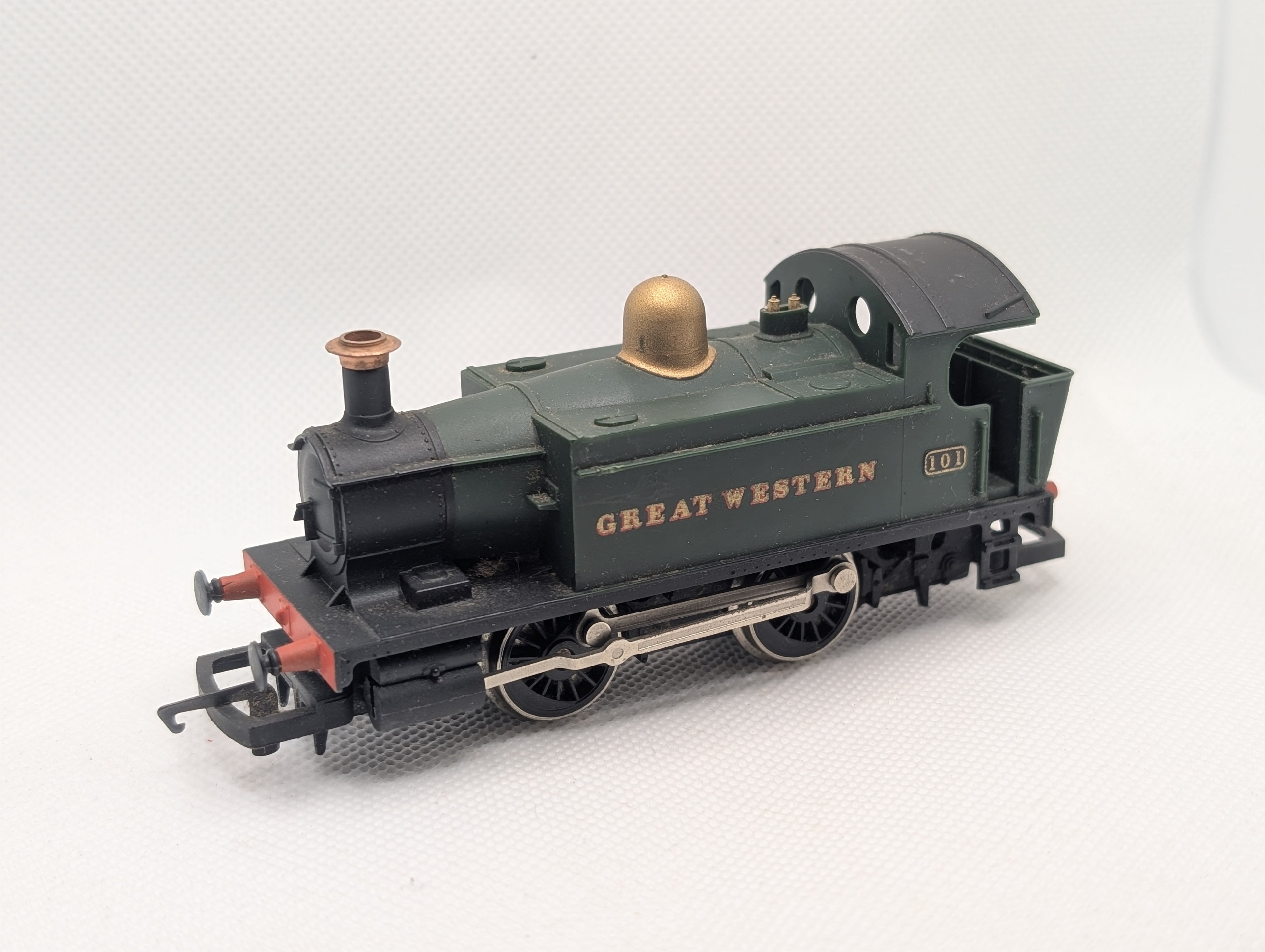 Hornby R077 OO Gauge GWR Class 101 0-4-0T Locomotive "Great Western" Green - Tested Runner (PRICED TO SELL, Missing 1 Buffer & Tender Coal, Unboxed)