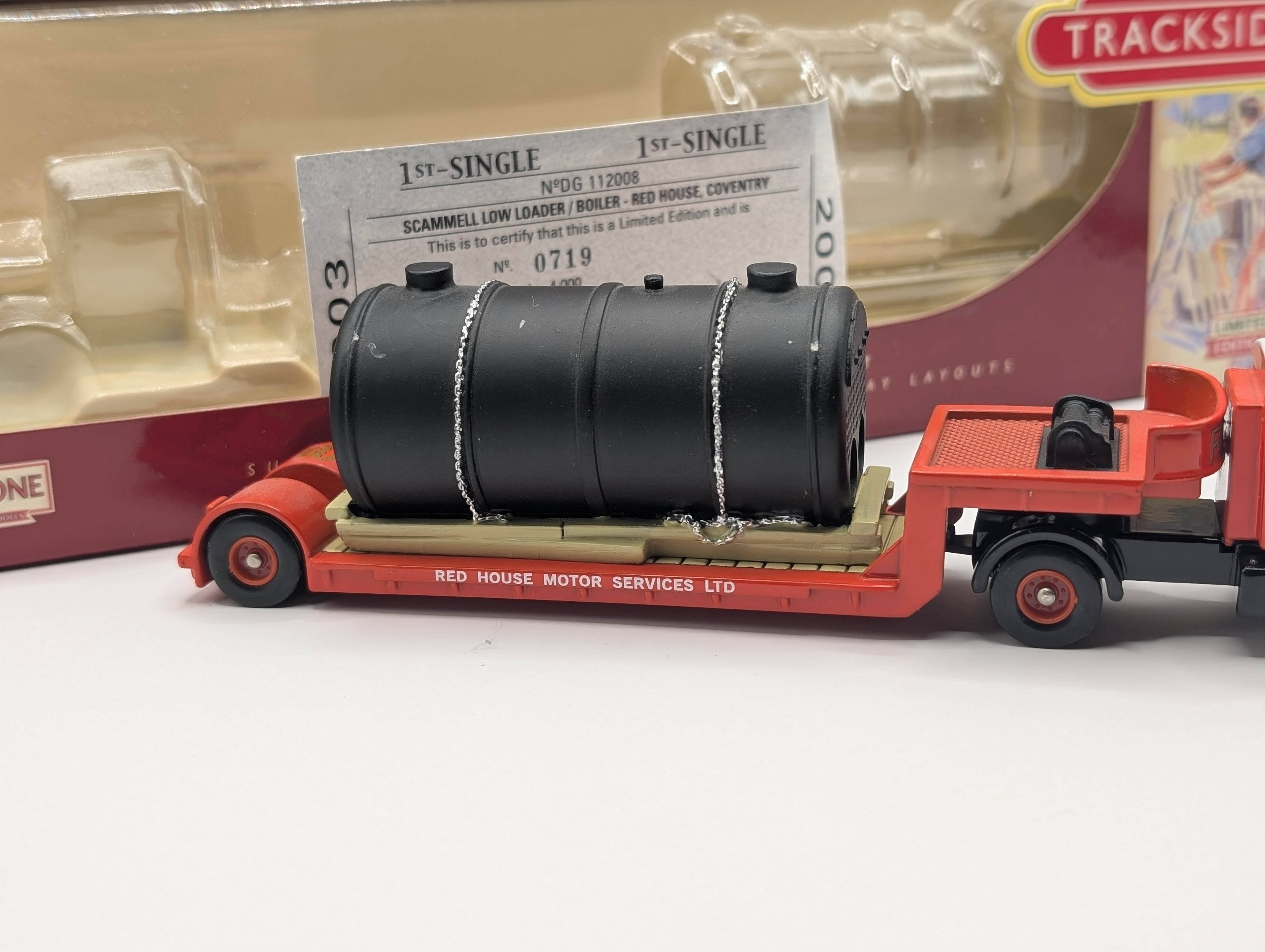 Lledo Trackside DG112008 Scammell Artic Low Loader & Boiler - Red House Motor Services