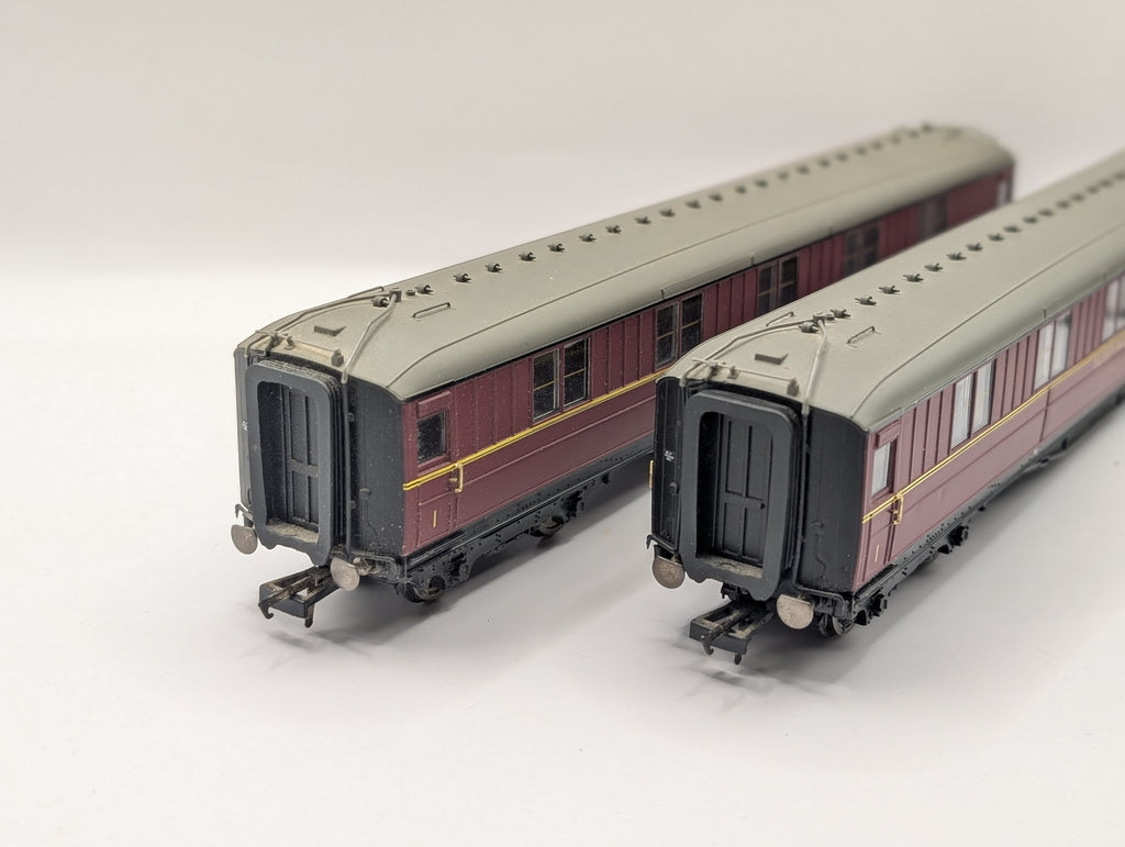 Hornby OO Gauge BR Maroon Gresley 1st Class Sleeper Coach 2-Piece Bundle (R4264A & R4264B) Pre-Owned
