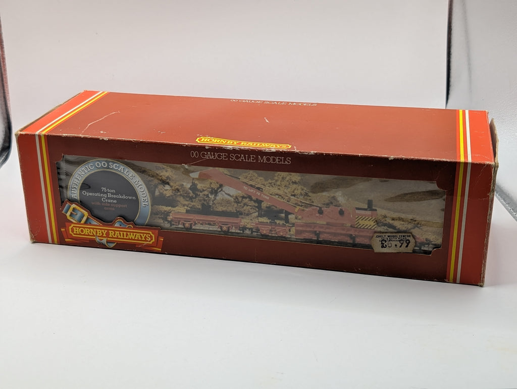 Hornby R.739 Operating 75-Ton Breakdown Crane - BR Red (Weathered, OO Scale)