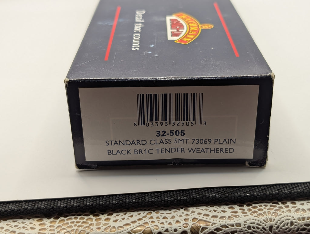 Bachmann 32-505 Standard Class 5MT 73069 BR Plain Black Factory Weathered (Boxed, Good/Runs OK)