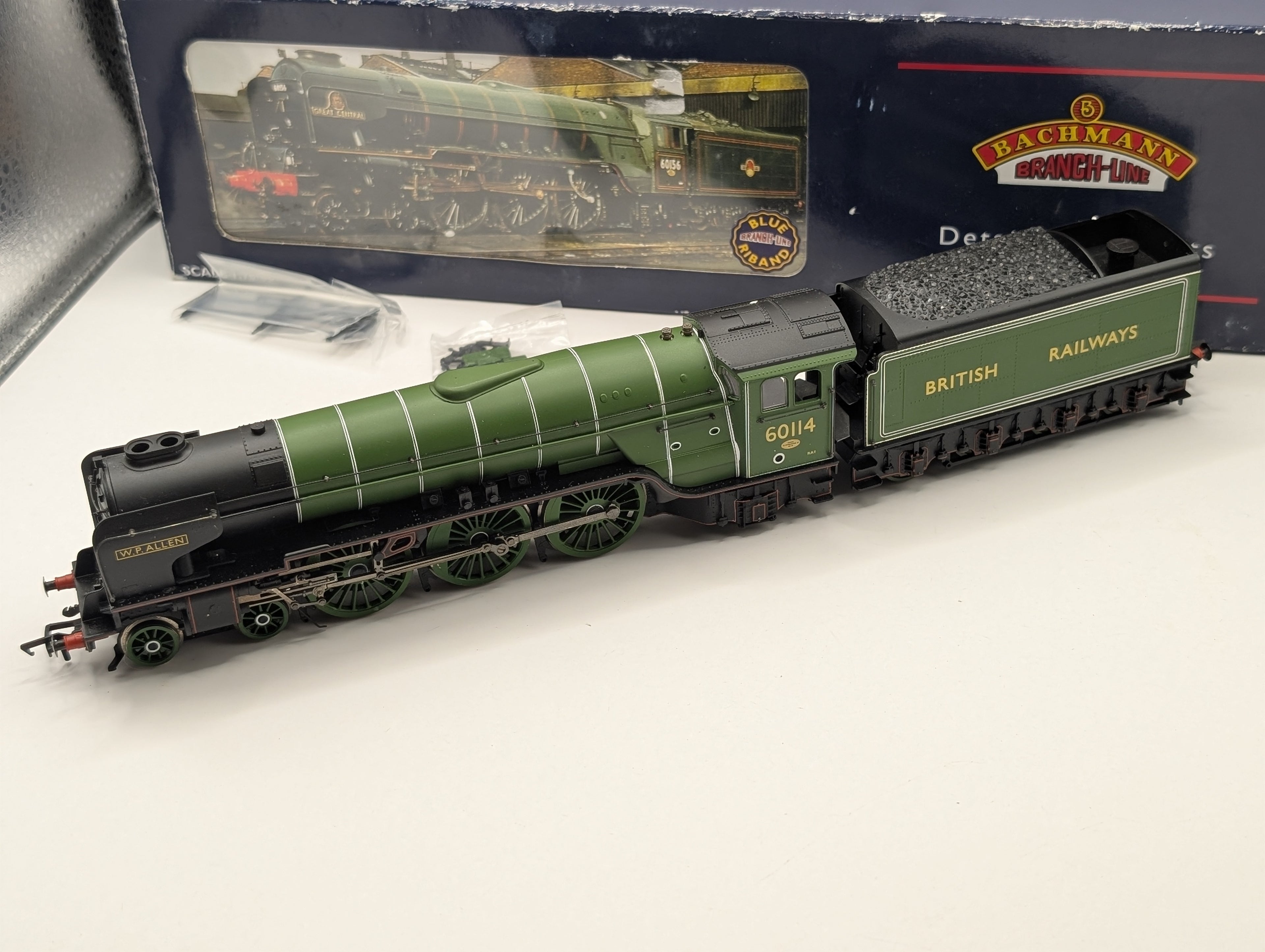 Bachmann OO Gauge 32-554 Class A1 60114 "W. P. Allen" BR Doncaster Green – Boxed, Very Good Condition, Smooth Runner