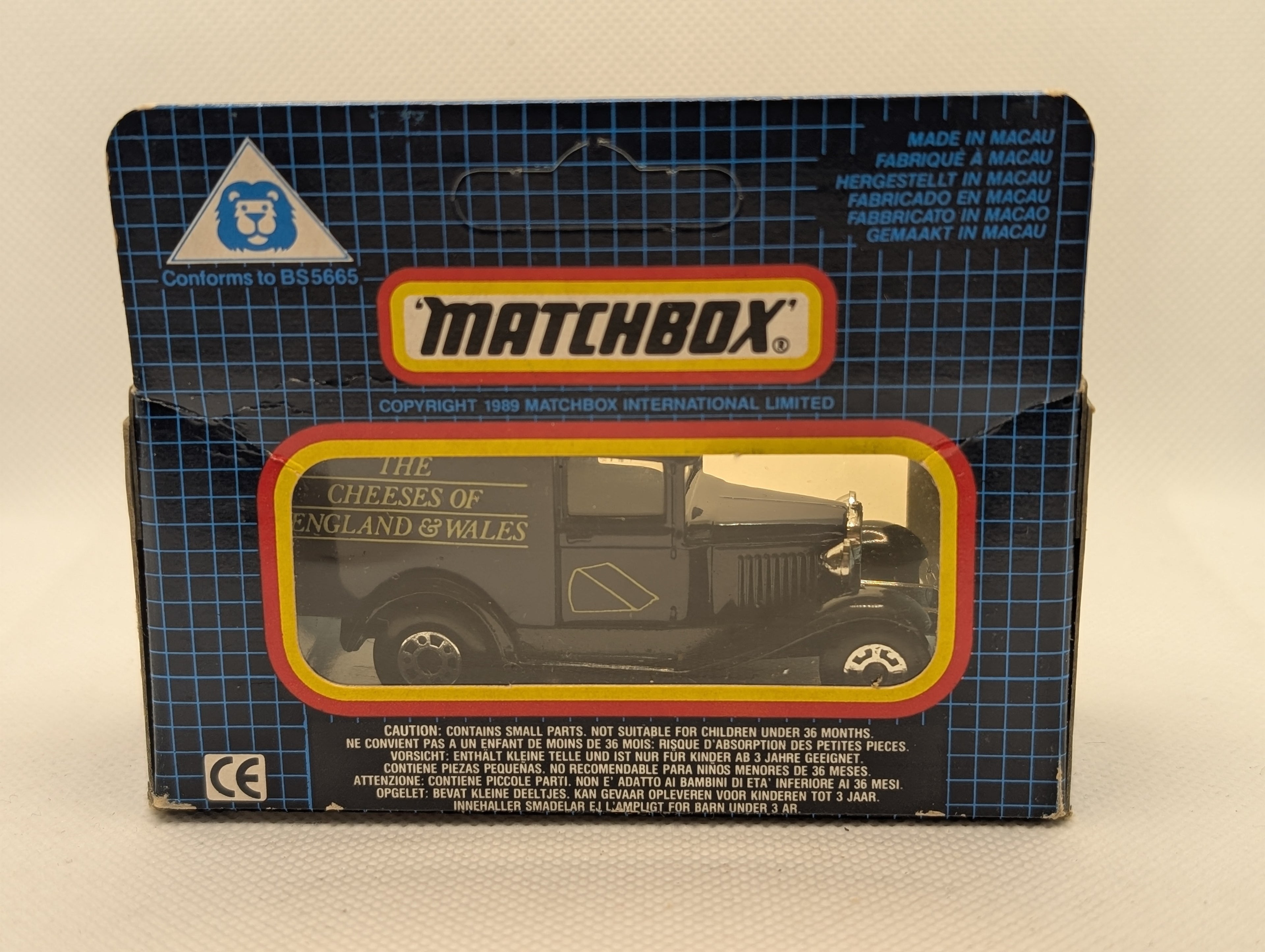 Matchbox MB-38 Ford Model A Van - "The Cheeses of England and Wales" Dark Blue & Gold (New in Original Box)