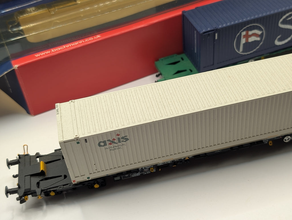 Pre-owned Bachmann Branchline Intermodal Wagon Lot: "Safmarine" & "Axis" (OO Scale) READ DESCRIPTION, TWO WAGONS ONLY