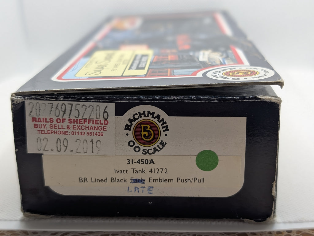 Bachmann Branchline 31-450A Ivatt Class 2MT Tank 41272 BR Lined Black Late Crest - Push/Pull Fitted (OO Gauge)