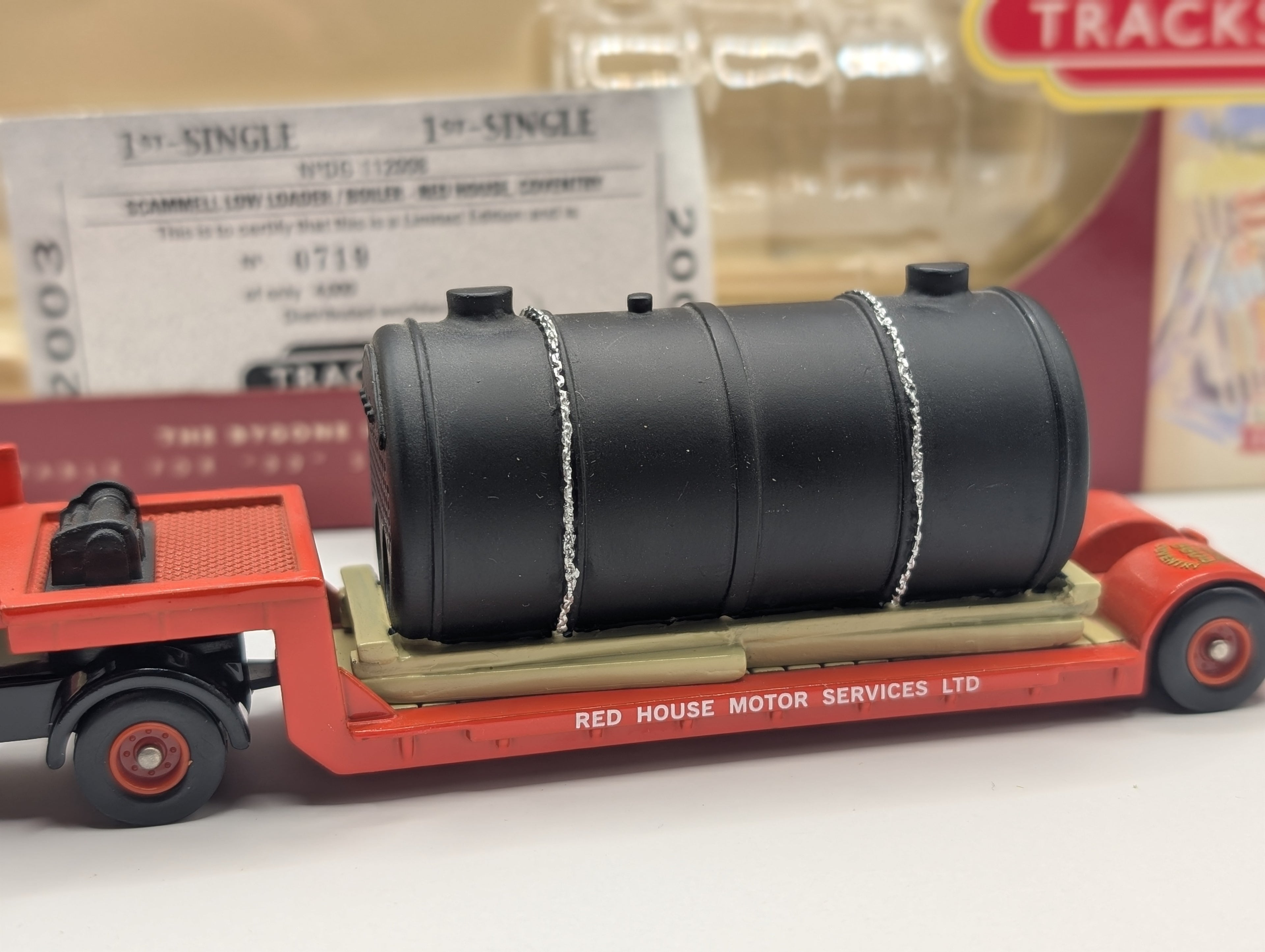 Lledo Trackside DG112008 Scammell Artic Low Loader & Boiler - Red House Motor Services