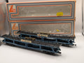 Lima OO Gauge Blue Bogie Car Transporter Wagons Pair - Kadee Modified - Boxed (Spares/Repair)