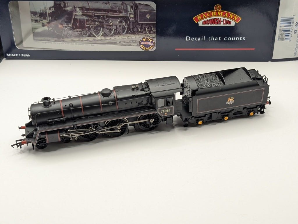 Bachmann 32-502 Standard Class 5MT 73082 "Camelot" BR Black Early Emblem (Boxed, Good/Runs OK)