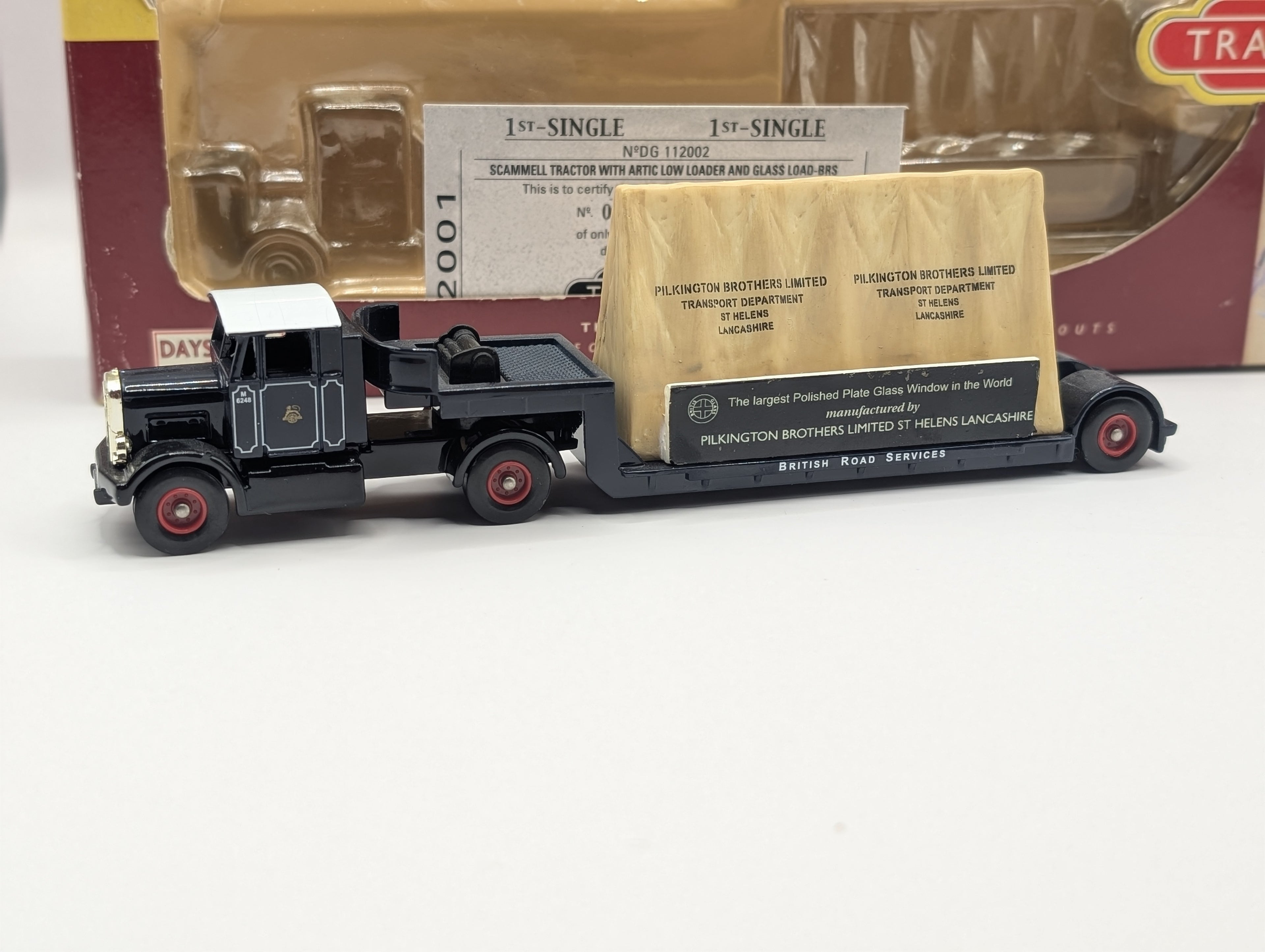 Lledo Trackside DG112002 Scammell Tractor & Artic Low Loader with Glass Load - BRS