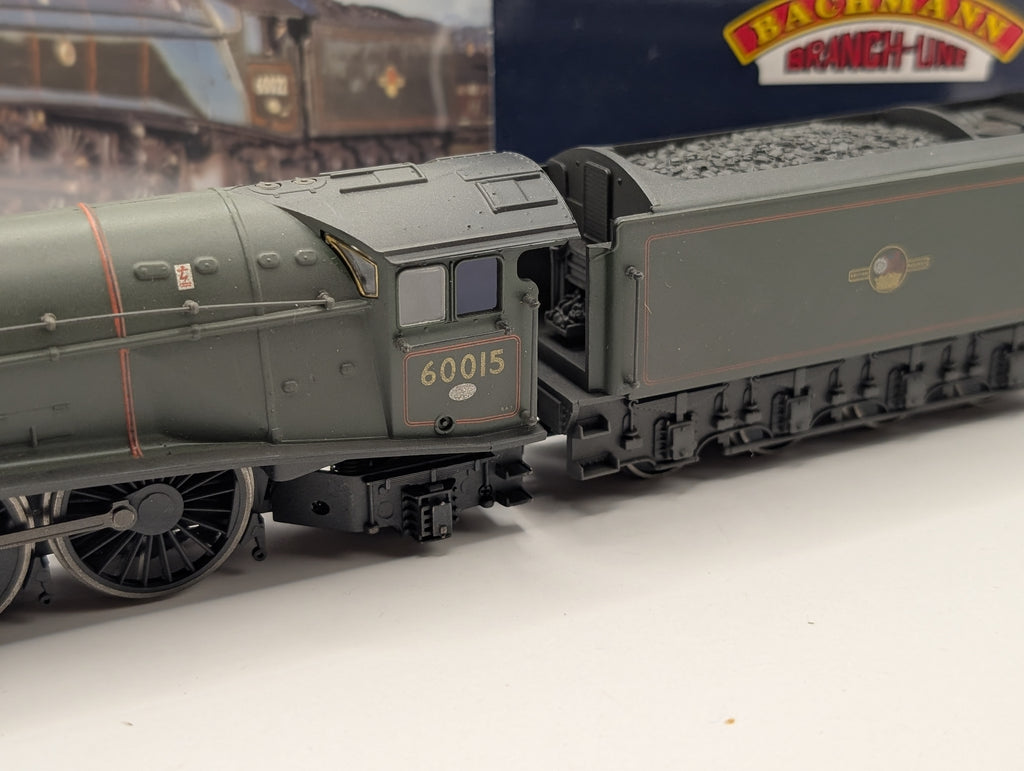 Bachmann OO Gauge 31-960A Class A4 60015 "Quicksilver" BR Green Late Crest (Factory Weathered) – Boxed with Accessories