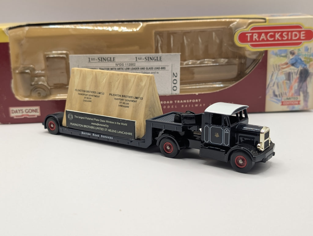 Lledo Trackside DG112002 Scammell Tractor & Artic Low Loader with Glass Load - BRS