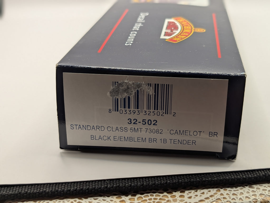 Bachmann 32-502 Standard Class 5MT 73082 "Camelot" BR Black Early Emblem (Boxed, Good/Runs OK)