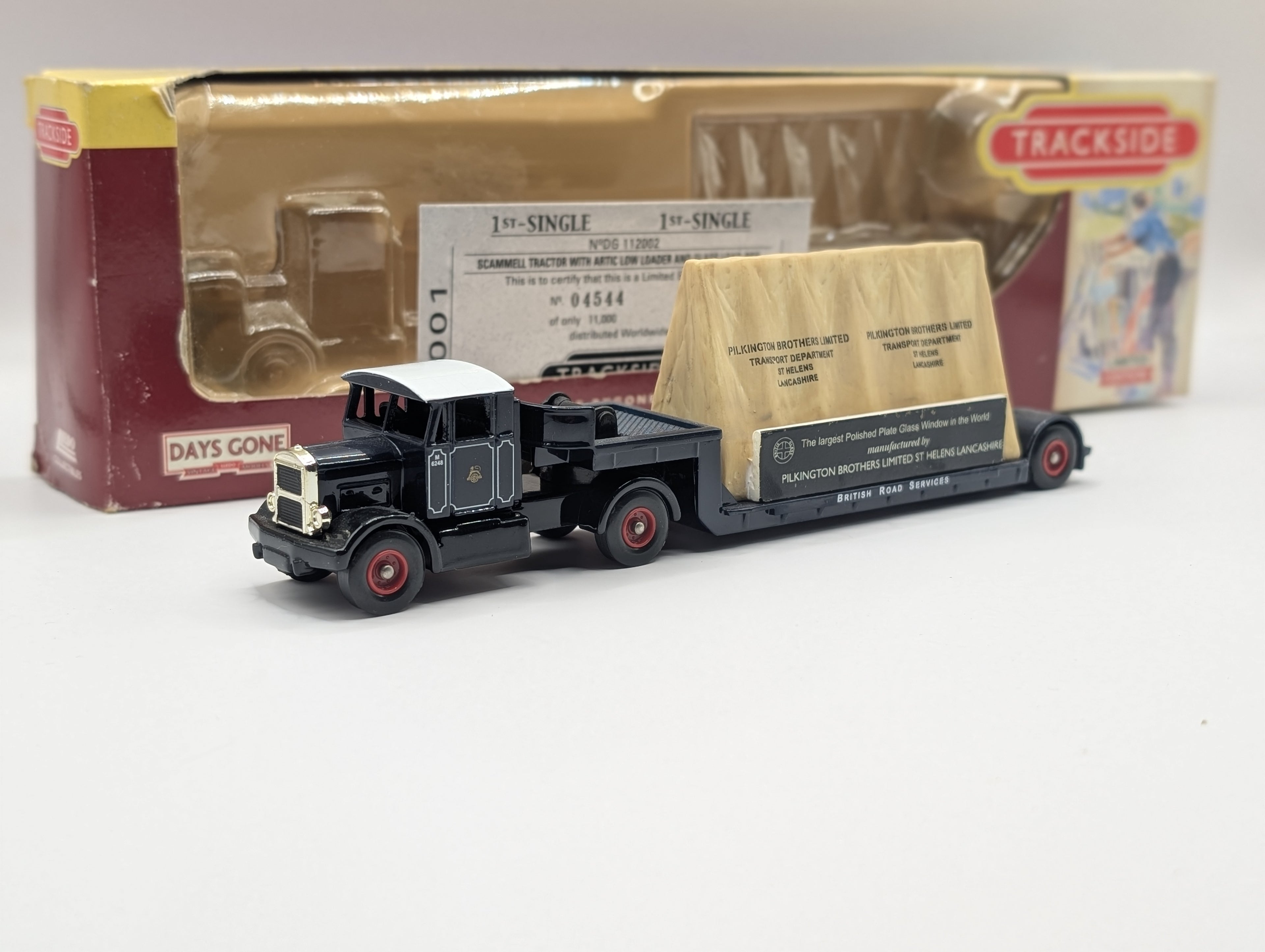 Lledo Trackside DG112002 Scammell Tractor & Artic Low Loader with Glass Load - BRS